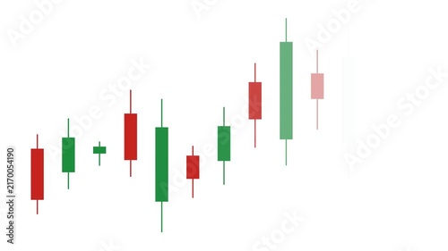 Financial Candlestick Chart Representing Positive Market Growth and Trends