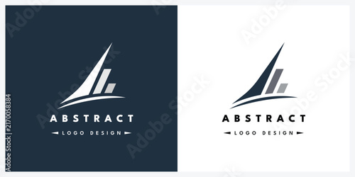 Abstract business logo design with rising bar chart growth concept for corporate branding.