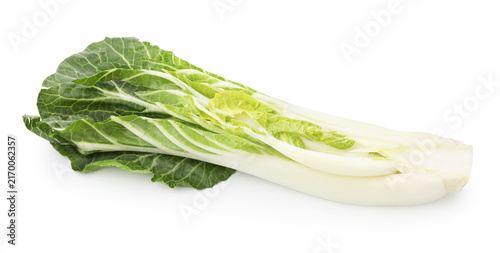 Cuadro en lienzo Ripe bok choi (Chinese cabbage) isolated on white