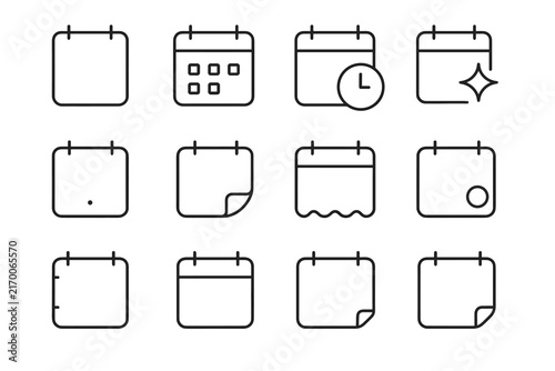Line fold spark vector curve ring icons wave icon hinge calendar outline