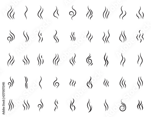 Foto Smoke steam icon vector logo set