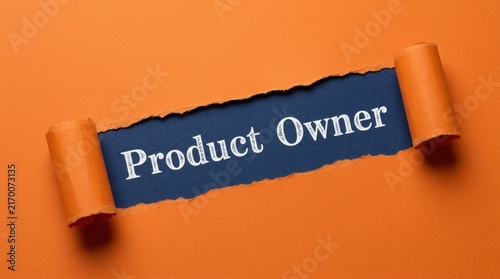 Product Owner Text Revealed Under Torn Orange Paper Background