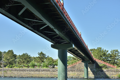 下から眺める朝霧橋(京都府宇治市)