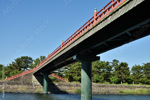 下から眺める朝霧橋(京都府宇治市)