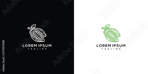 Minimalist Cocoa Pod Logo Design