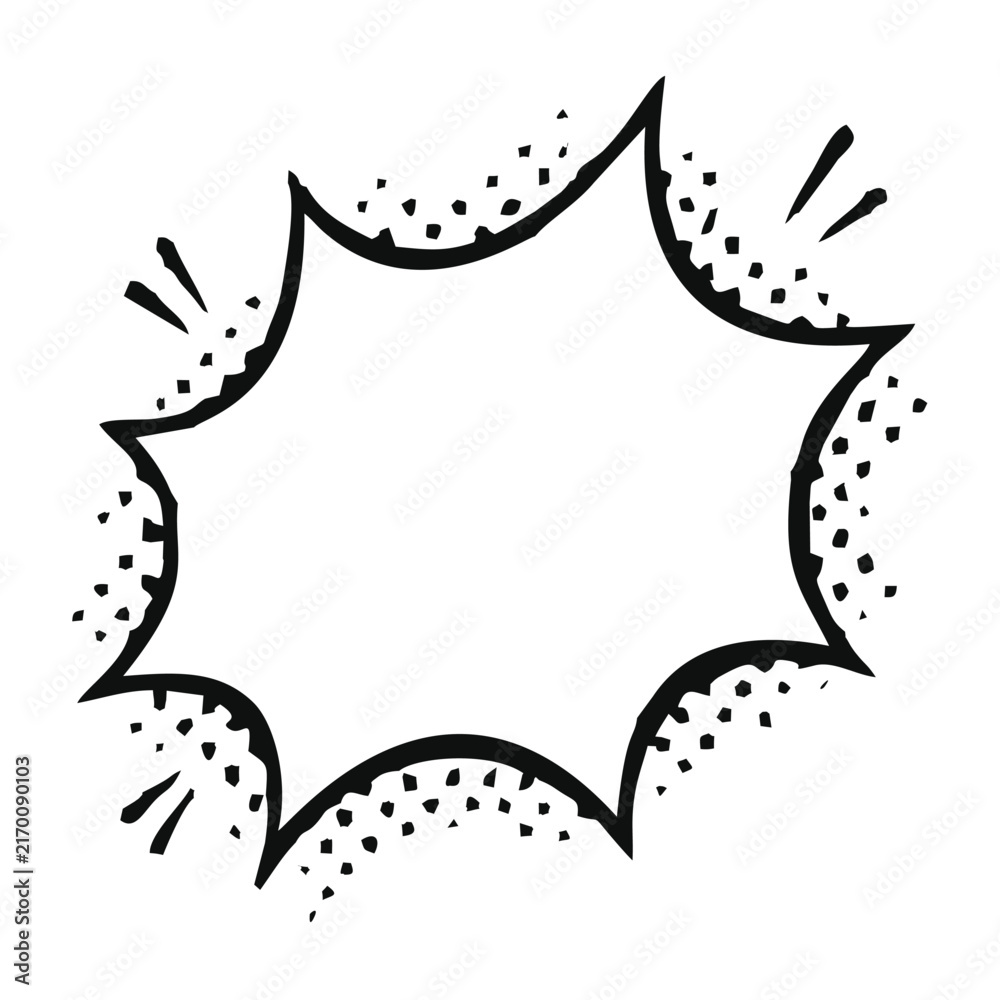 Obraz premium Comic speech bubble bursting against a halftone dots background, capturing the essence of surprise or a vital message. Perfect for conveying powerful emotions in design