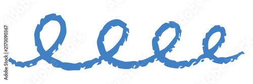 Blue Squiggle Line Element Vector EPS