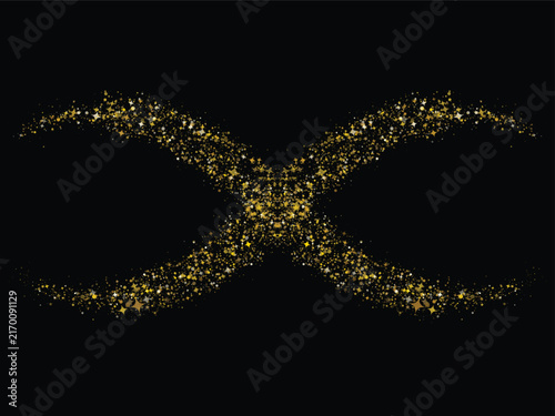 Abstract golden glitter infinity symbol