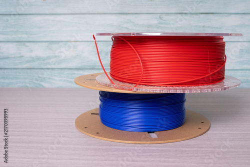 Spools or rolls of filament for printing in