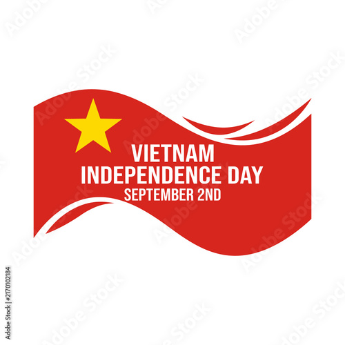Foto Vietnam National Day wavy flag composition background for independence day celeb