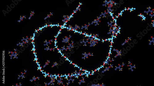 Polymerization 3D Animation for Plastic Chemistry and Materials Science