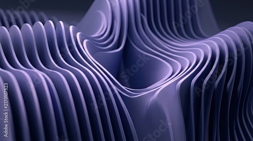 Abstract flowing waves merging in dark blue gradient background with Smooth curves form dynamic wave patterns against gradient backdrop three dimensional visualization illustrative illustration