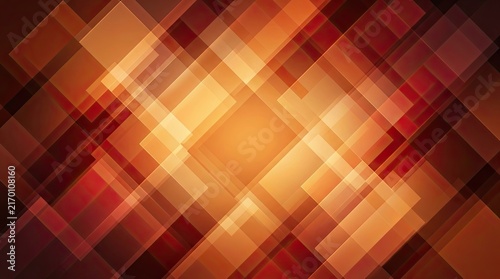 Abstract background featuring overlapping orange and red squares arranged in a geometric pattern design with mathematical contemporary presentation composition translucent symmetrical minimalist