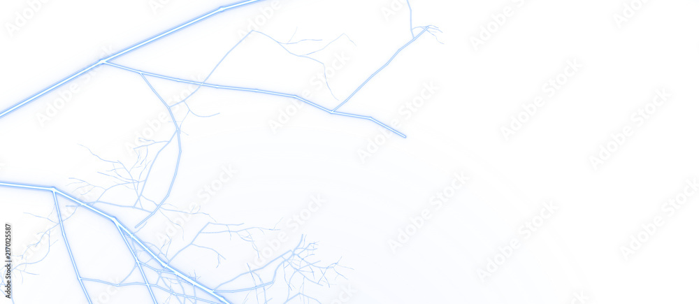 Fototapeta premium Bright blue electric lightning bolt discharging over concentric circular ripples isolated on a transparent background