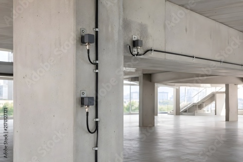Structural Vibration Monitoring Sensors Installed on a Concrete Building