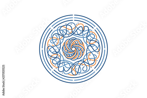 Abstract Circular Mandala Line Art Vector
