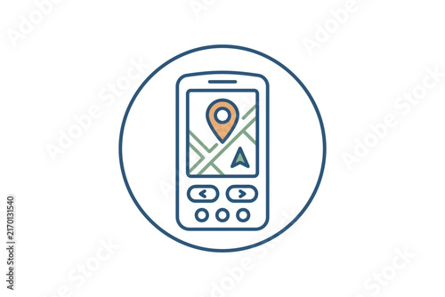 Mobile Navigation Map Icon