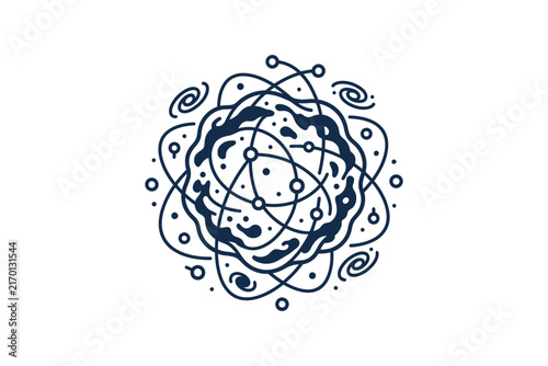 Abstract Atom and Universe Vector Illustration
