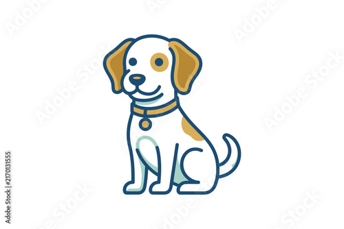 Cute Sitting Puppy Vector Illustration