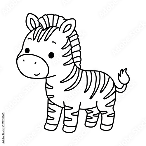 Fun Animal Coloring Page, Cute Zebra with Bold Simple Outlines Perfect for Kids, Toddlers, Preschoolers, Kindergarten Students, Homeschool Activities, Printable and Creative Learning Fun