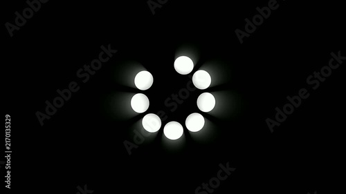 circular loading glowing light on dark background.