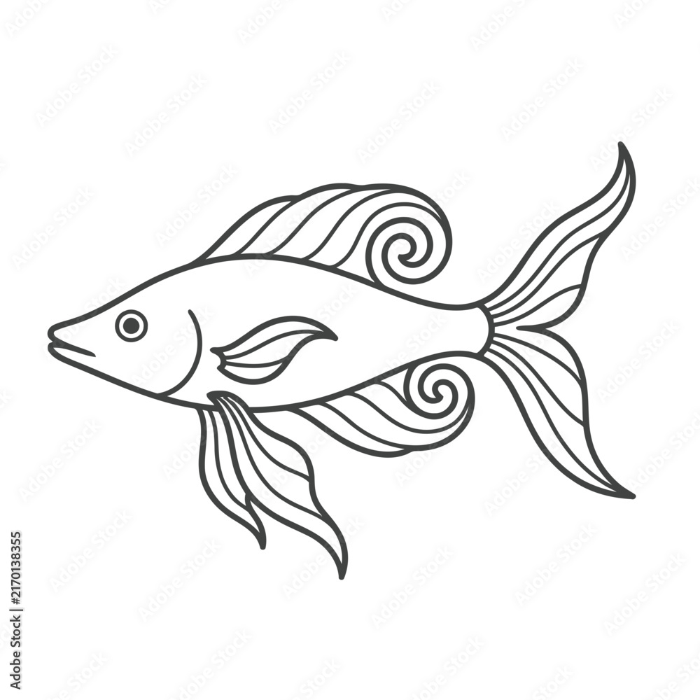 Fototapeta premium Stylized Fish Illustration