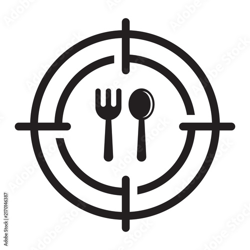 Minimalist Food Target Cutlery Icon