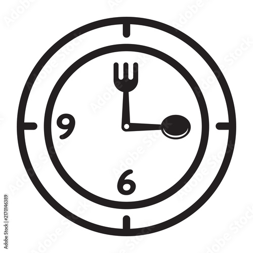 Minimalist Dining Time Clock Icon