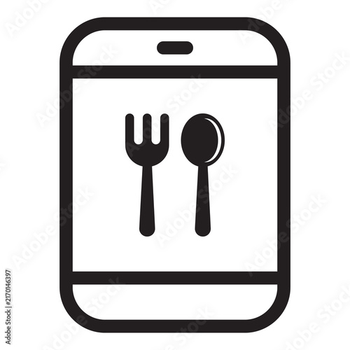 Smartphone With Food Delivery Icon