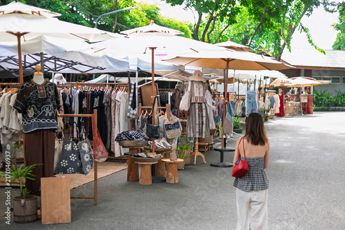 Jing Jai market, walking street market for selling general merchandise, food, clothes and more are a favorite among tourists at Chiang Mai province,Thailand.