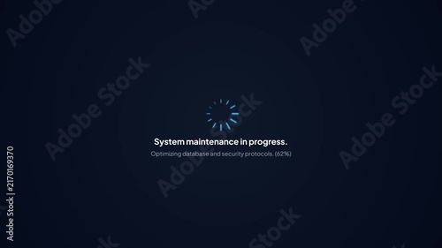 System Maintenance in Progress Screen Visual Database Optimization Progress Loading Graphic