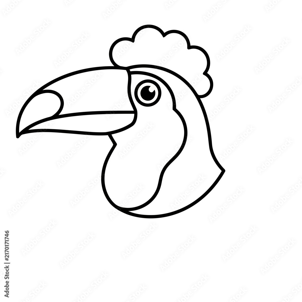 Naklejka premium Toucan head outline