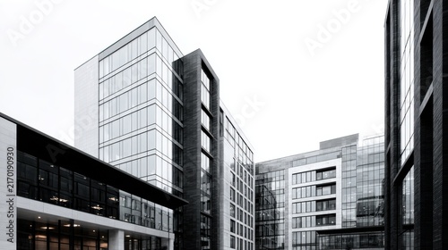 Modern Urban Architecture with Glass and Concrete Buildings