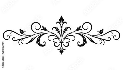 Floral Design Elements Set with Vintage Flower Leaf Swirl Ornament Vector Illustration for Decorative Pattern Tattoo Frame Border and Nature Artwork