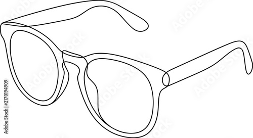 Stylish Eyeglasses Outline Isolated on Transparent Background Modern Accessory