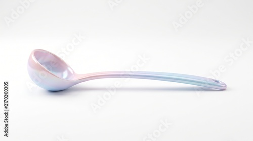 Pastel Kitchen Ladle Spoon on White Background for Serving.