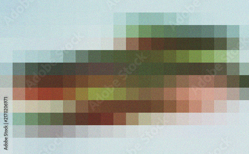 Bild auf Leinwand Subtle earthly tones of green and brown arranged in a minimalist mosaic style re