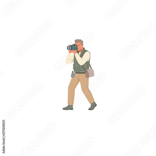 Illustration of a man taking a photo