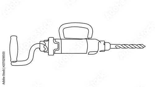 Obraz na płótnie Electric drill illustration on white background.