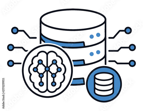 AI Database Modern Vector Icon for Artificial Intelligence and AI Tools