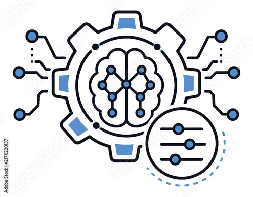 AI Settings Modern Vector Icon for Artificial Intelligence and AI Tools