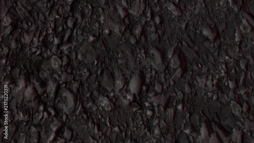 Dark Coarse Asphalt Texture Background with Rough Stone and Gravel Surface