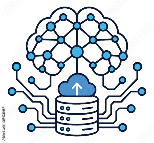Neural Network Modern Vector Icon for Artificial Intelligence and AI Tools