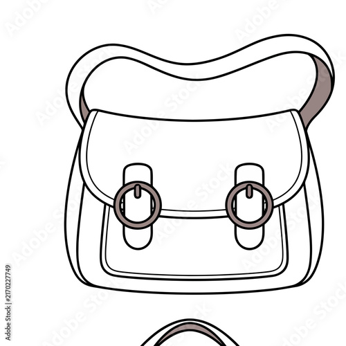 Vector illustration of a satchel bag