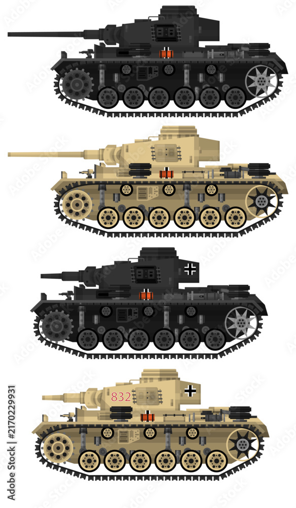 Naklejka premium Medium German Main Battle Tanks