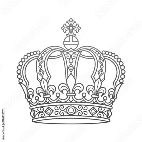 Foto Elegant Royal Crown Line Art Illustration