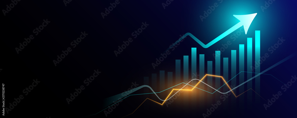 Fototapeta premium graph illustrating financial data analysis technology and market profit trends