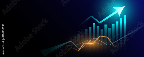graph background illustrating financial data analysis technology and market profit trends