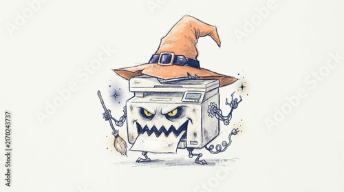 Mischievous Office Printer Hexing Documents with Its Bewitching Charms