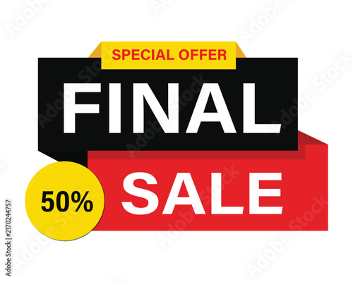 Special offer final sale fifty percent discount banner vector illustration with special offer